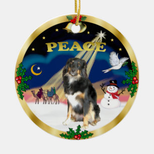 Wise Men - Tri Colour Australian Shepherd Ceramic Tree Decoration