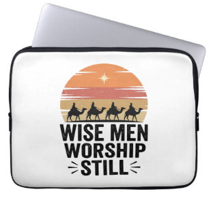Wise Men Worship Still Vintage Christmas Shirt Laptop Sleeve