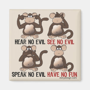 Wise Monkeys Humour Magnet