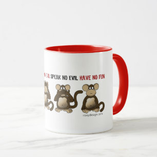 Wise Monkeys Humour Mug
