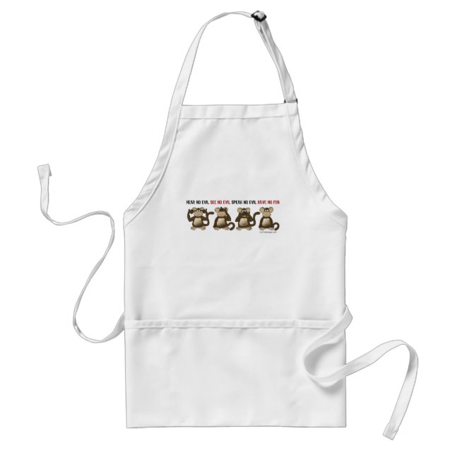 Wise Monkeys Humour Standard Apron (Front)