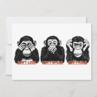 wise monkeys invitation