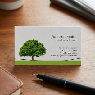 Wise Oak Tree Symbol - Professional Tree Service Business Card