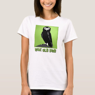 Wise Old Bird T-Shirt  -  Owl in Green