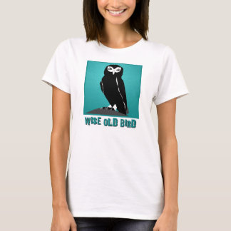 Wise Old Bird T-Shirt  -  Owl in Teal