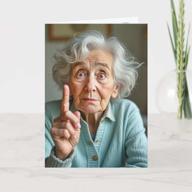 Wise Old Lady For Birthday Card (Front)