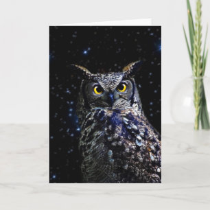 Wise old Owl and stars Card
