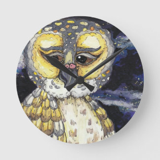 Wise Old Owl Round Clock