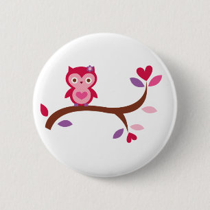 Wise Owl 6 Cm Round Badge