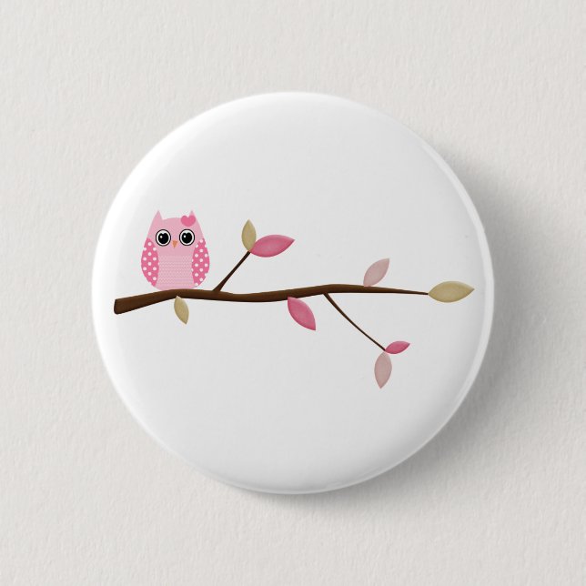 Wise Owl 6 Cm Round Badge (Front)