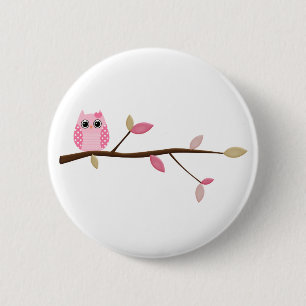 Wise Owl 6 Cm Round Badge