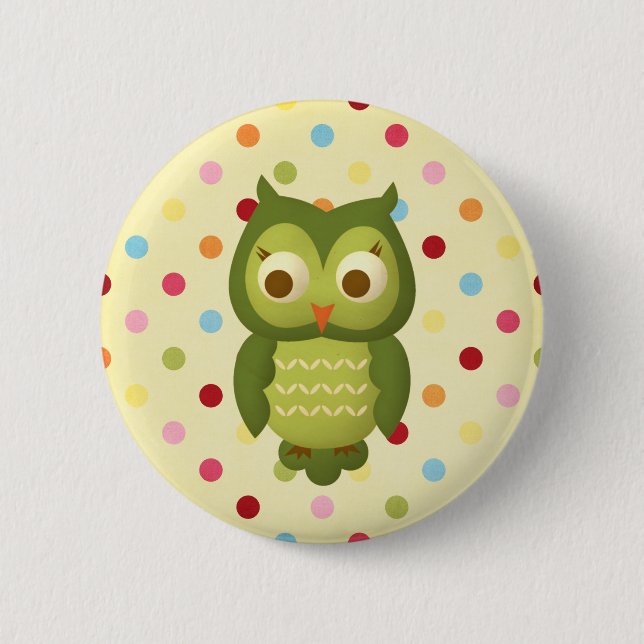 Wise Owl 6 Cm Round Badge (Front)