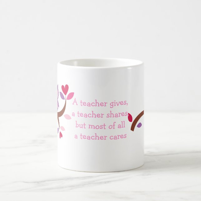 Wise Owl A Teacher Cares Coffee Mug (Center)