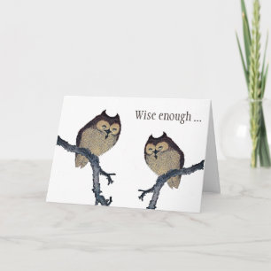 Wise Owl Anniversary Card