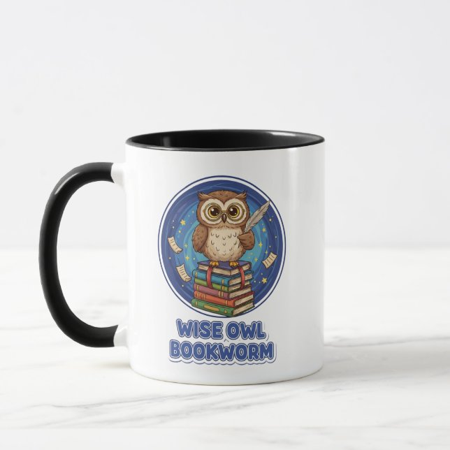 Wise Owl Bookworm Mug (Left)