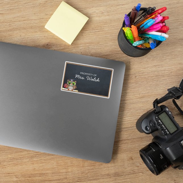 Wise Owl Chalkboard Personalised Teacher Sticker (Creator Uploaded)