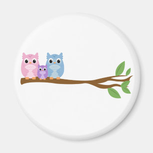 Wise Owl Family Magnet