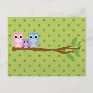 Wise Owl Family Postcard