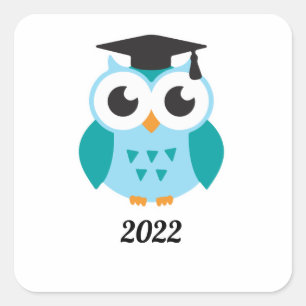 Wise owl graduated 2022 square sticker
