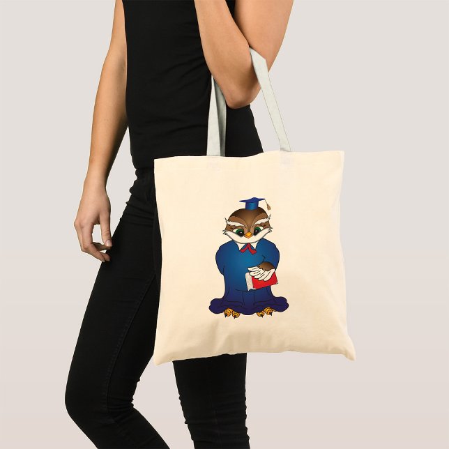 Wise Owl Graduation Cute Scholar Bird  Tote Bag (Creator Uploaded)