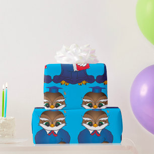 Wise Owl Graduation Cute Scholar Bird  Wrapping Paper