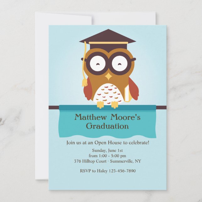 Wise Owl Graduation Invitation (Front)