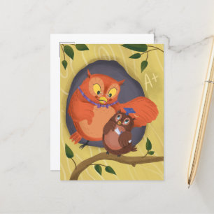Wise Owl Graduation Postcard
