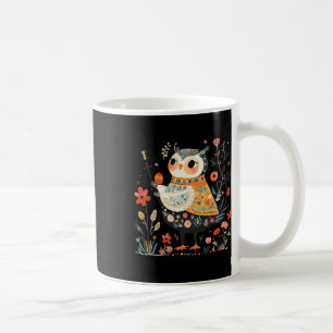 Wise Owl Guardian - Easter Egg Folk Art  Coffee Mug