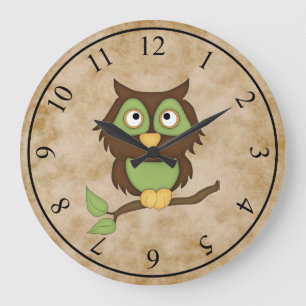 Wise Owl Large Clock