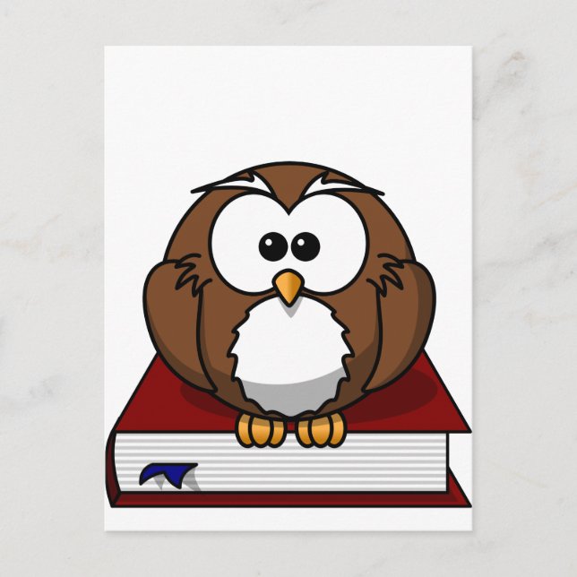 Wise Owl on Book, teacher, wisdom, knowledge study Postcard (Front)