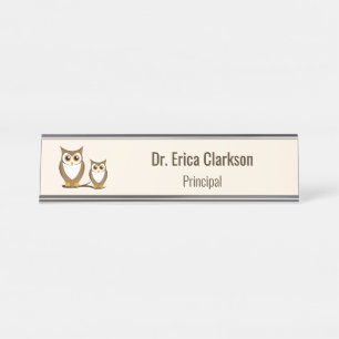 Wise Owl Principal Desk Name Plate