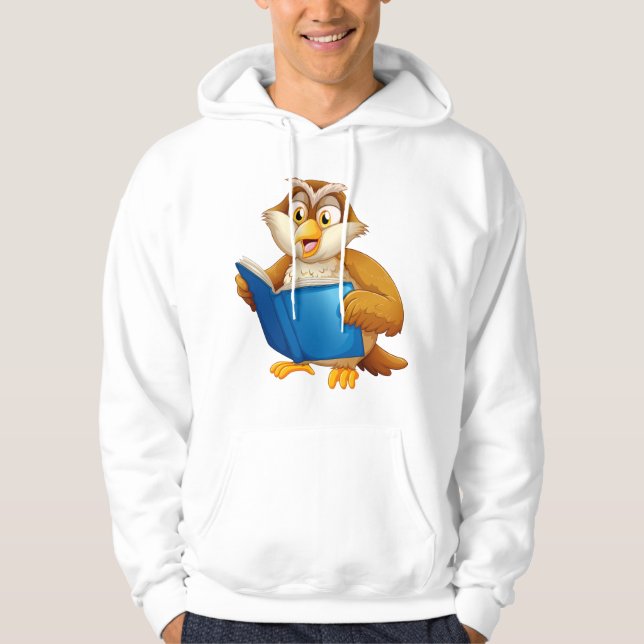 Wise Owl Reading Book Hoodie (Front)