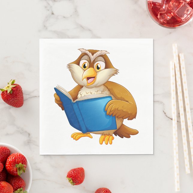 Wise Owl Reading Book Napkin (Creator Uploaded)
