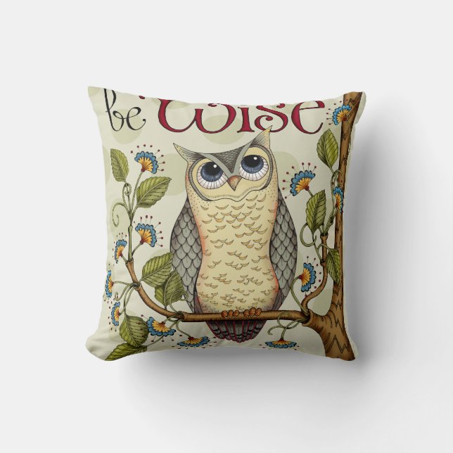 Wise Owl - Throw Pillow (Front)