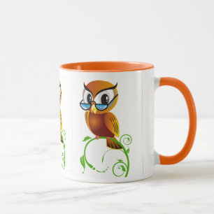 Wise owl w glasses mug