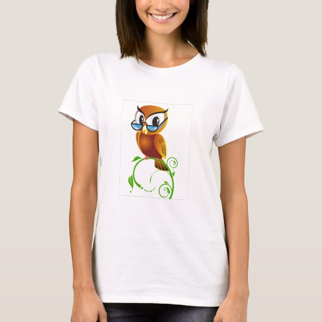 Wise owl with glasses T-Shirt (Front)