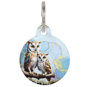 Wise owls pet tag