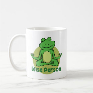 Wise person Kawaii funny frog doing yoga poses Coffee Mug