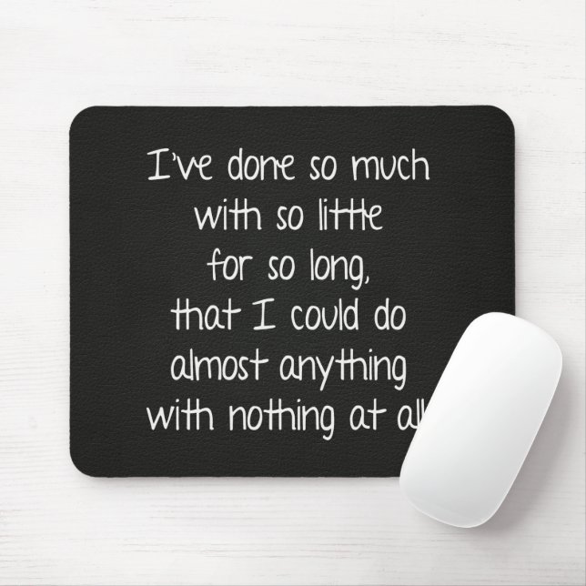 Wise Quote On Black Leather Mouse Pad (With Mouse)