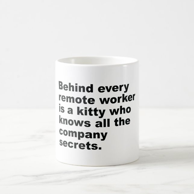 Wise Sage Remote Work Cat Humor Coffee Mug (Center)