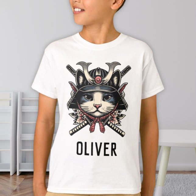Wise Samurai Warrior Cat Personalised T-Shirt (Creator Uploaded)