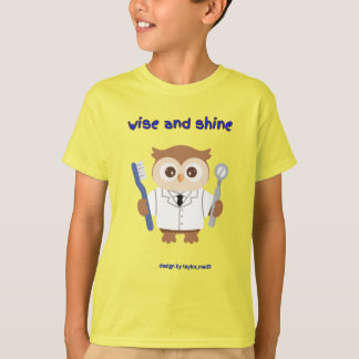 WISE SMILES Yellow owl dentist Boy's short sleeve T-Shirt