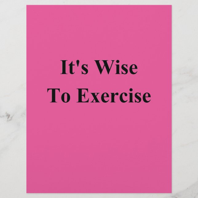 Wise toExercise (Front)