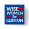 WISE WOMEN FOR CLINTON  2-inch square button