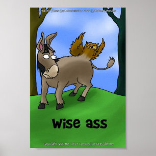 WiseAss Donkey/Owl Funny Posters