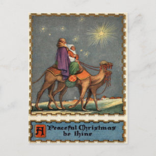 Wisemen Following Star To Jesus Postcard