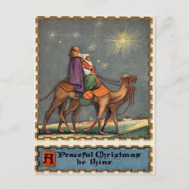 Wisemen Following Star To Jesus Postcard (Front)