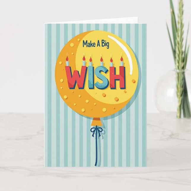 Wish Birthday Balloon Card (Front)