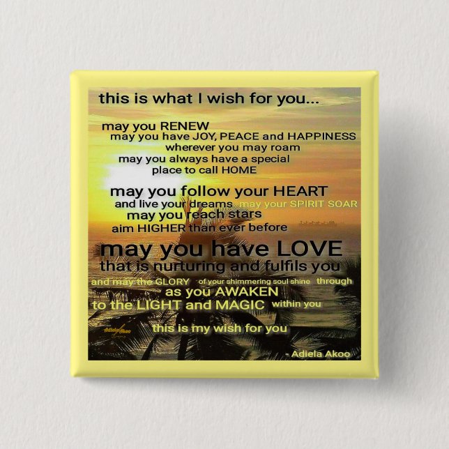WISH Button by Poet Adiela Akoo (Front)