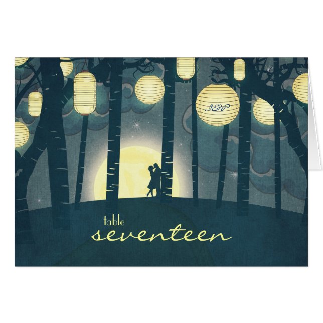 Wish Lanterns Dream Forest - Table Number Card (Front Horizontal)